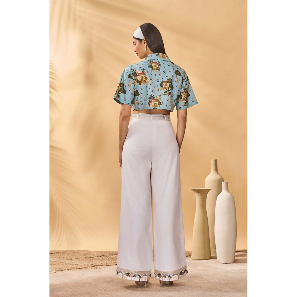 Masaba Ivory Pirouette Picnic Trousers with Belt (Set of 2)