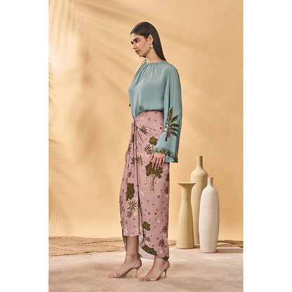 Masaba Blue Trellis Picnic Top with Skirt (Set of 2)