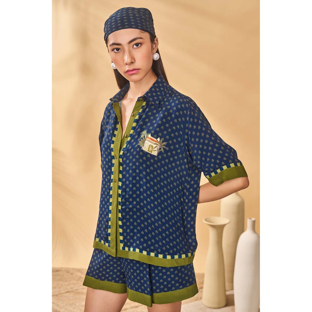 Masaba Blue Midnight Holiday Home Shirt