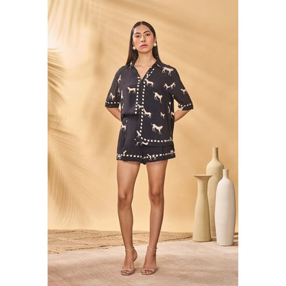 Masaba Black Woof Whimsy Shirt