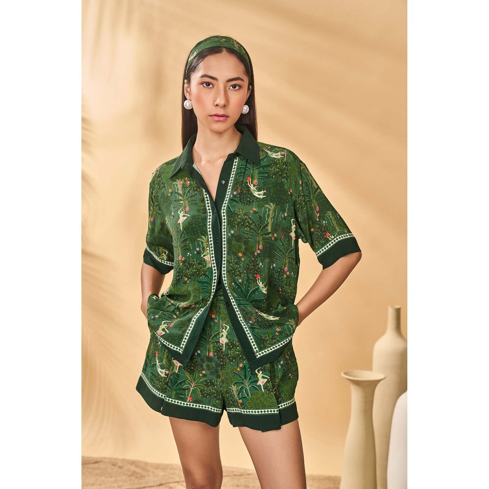 Masaba Green Tutus Tapestries Shorts