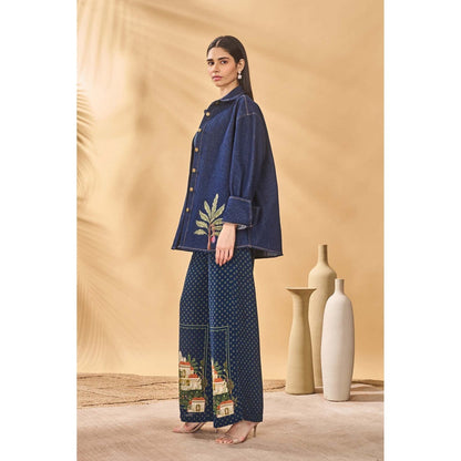 Masaba Blue Midnight Holiday Home Trousers