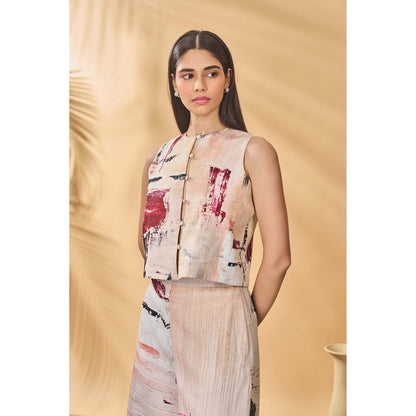 Masaba Beige Chaotic Harmony Waistcoat