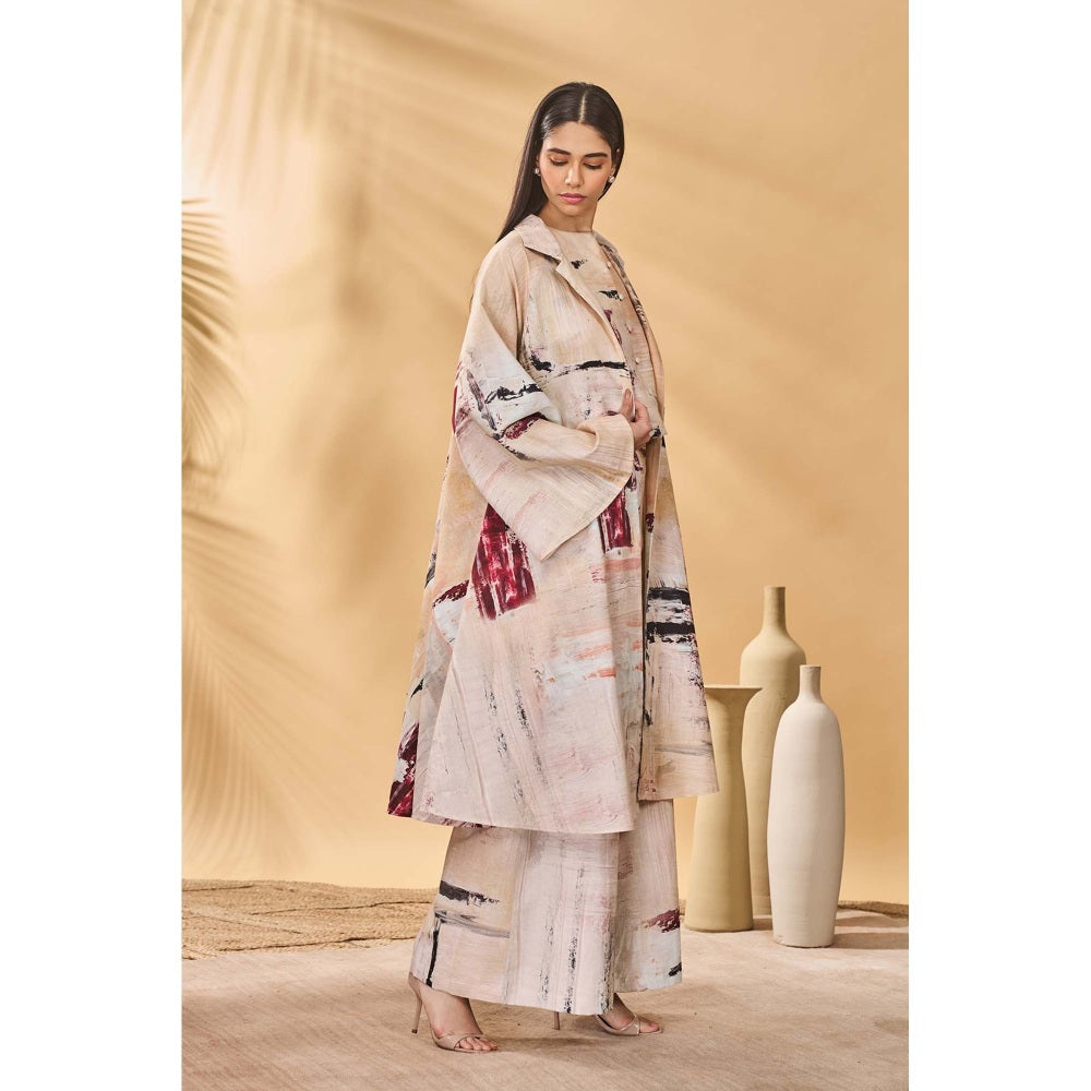 Masaba Beige Chaotic Harmony Overlay Jacket