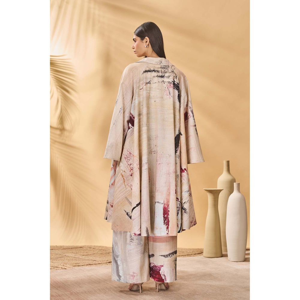 Masaba Beige Chaotic Harmony Overlay Jacket