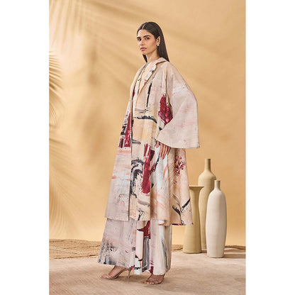 Masaba Beige Chaotic Harmony Jacket with Waist Coat and Pant (Set of 3)