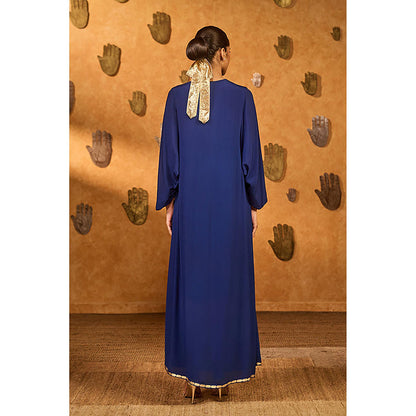 Masaba Sapphire Blue Tribal Whisper Kaftan