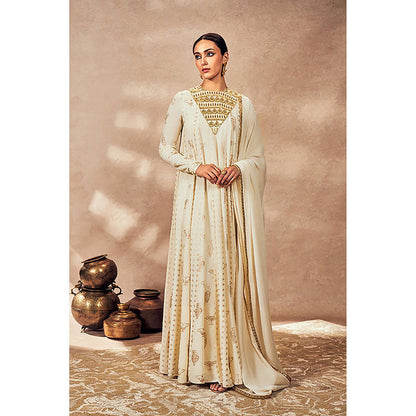 Masaba Ivory Potters Touch Anarkali With Dupatta