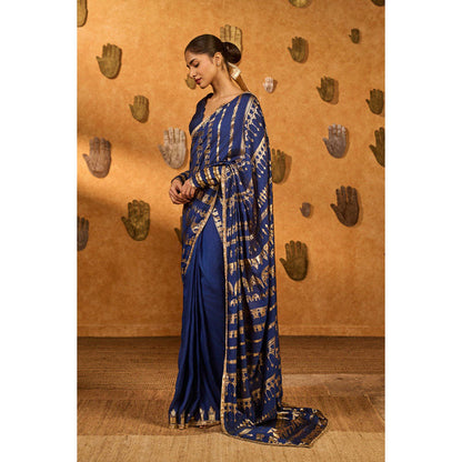 Masaba Sapphire Midas Touch Saree with Unstitched Blouse