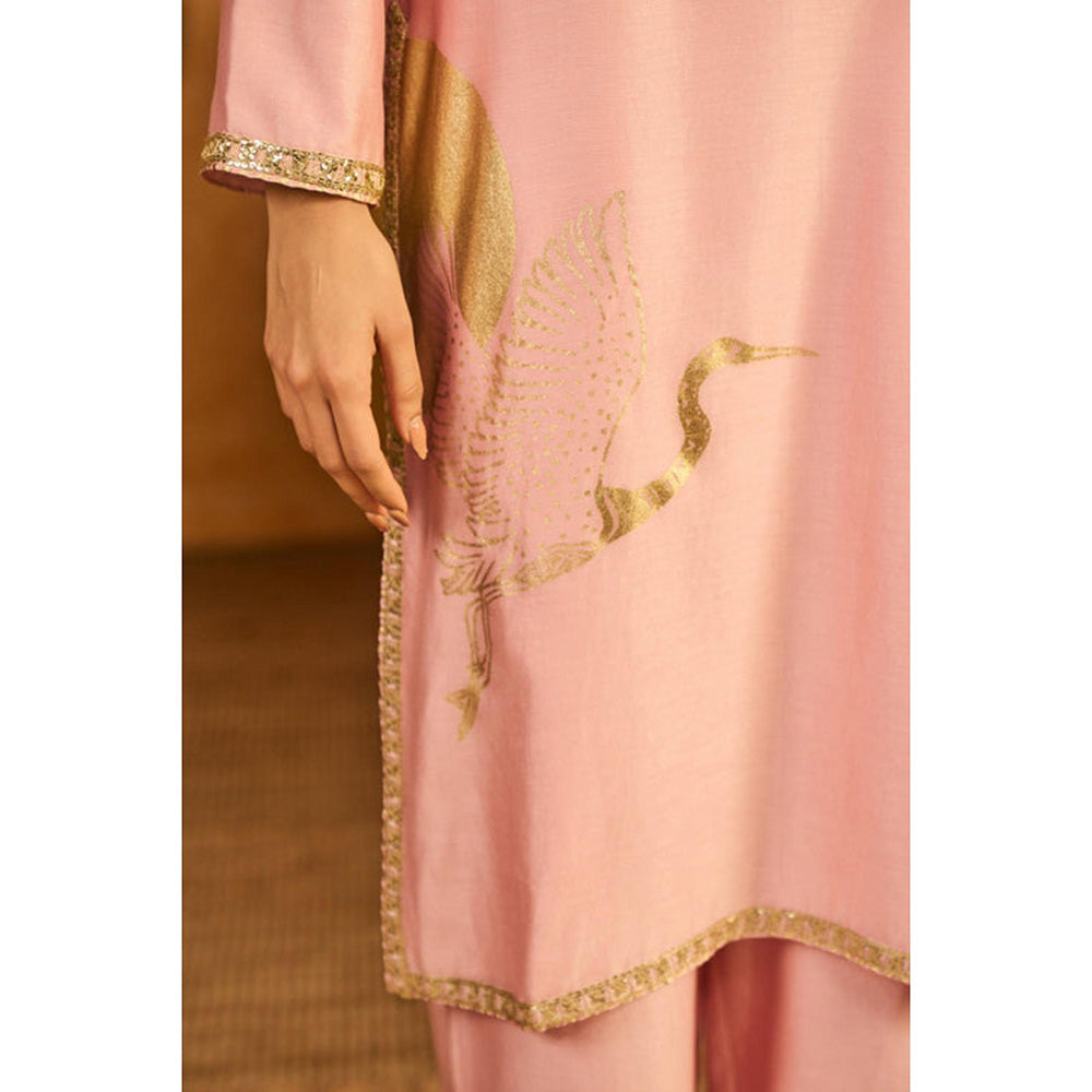 Masaba Baby Pink Crane Dawn Kurta with Pant