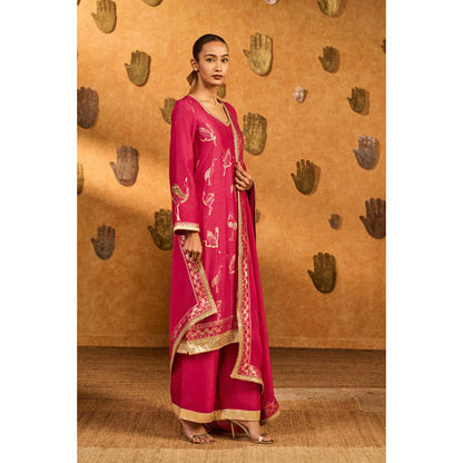 Masaba Pink Crane Kurta with Pant and Dupatta