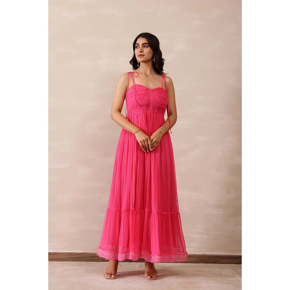 Masoomm Fuchsia Pink Roseate Maxi Dress
