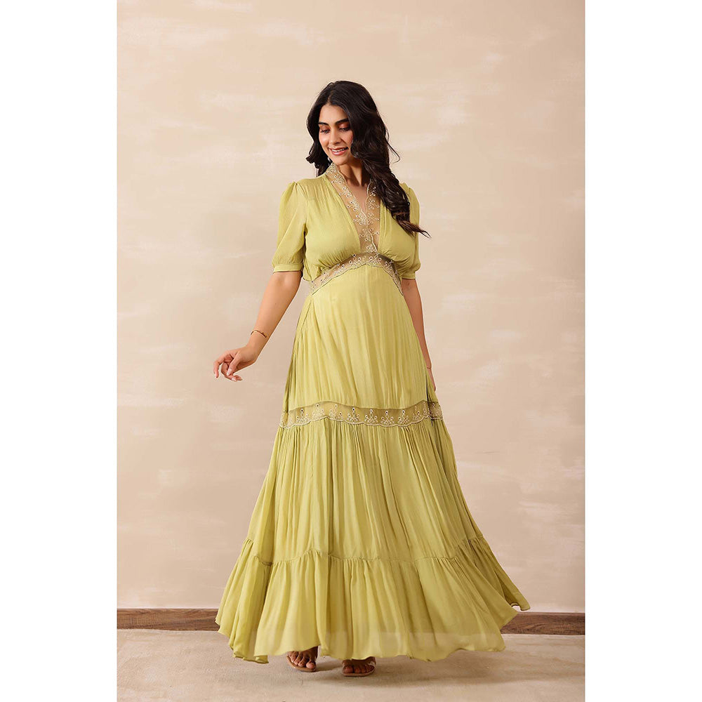 Masoomm Green Hazel Maxi Dress