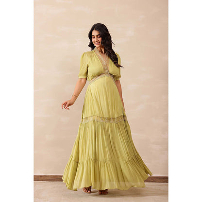 Masoomm Green Hazel Maxi Dress