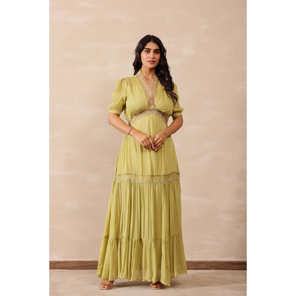 Masoomm Green Hazel Maxi Dress