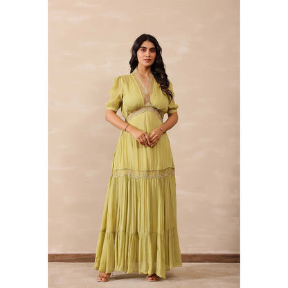 Masoomm Green Hazel Maxi Dress
