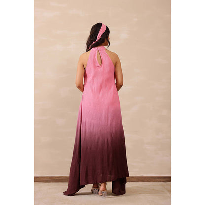 Masoomm Pink Midnight Ombre Print Maxi Dress