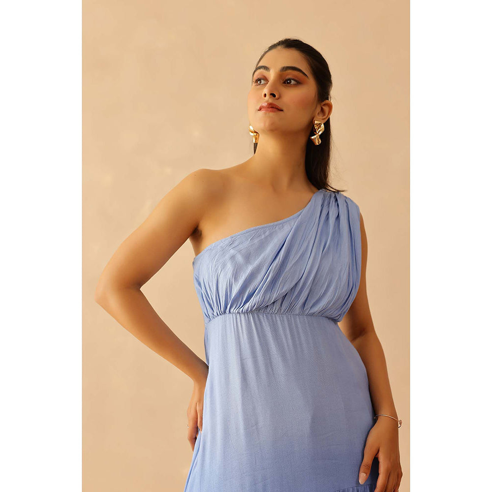 Masoomm Blue Cascade Ombre Maxi Dress