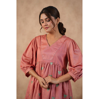 Masoomm Rose Pink Embroidered Co-Ord (Set of 2)