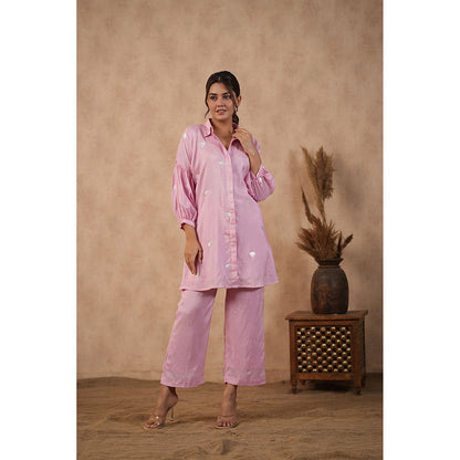 Masoomm Pink Embroidered Co-Ord (Set of 2)