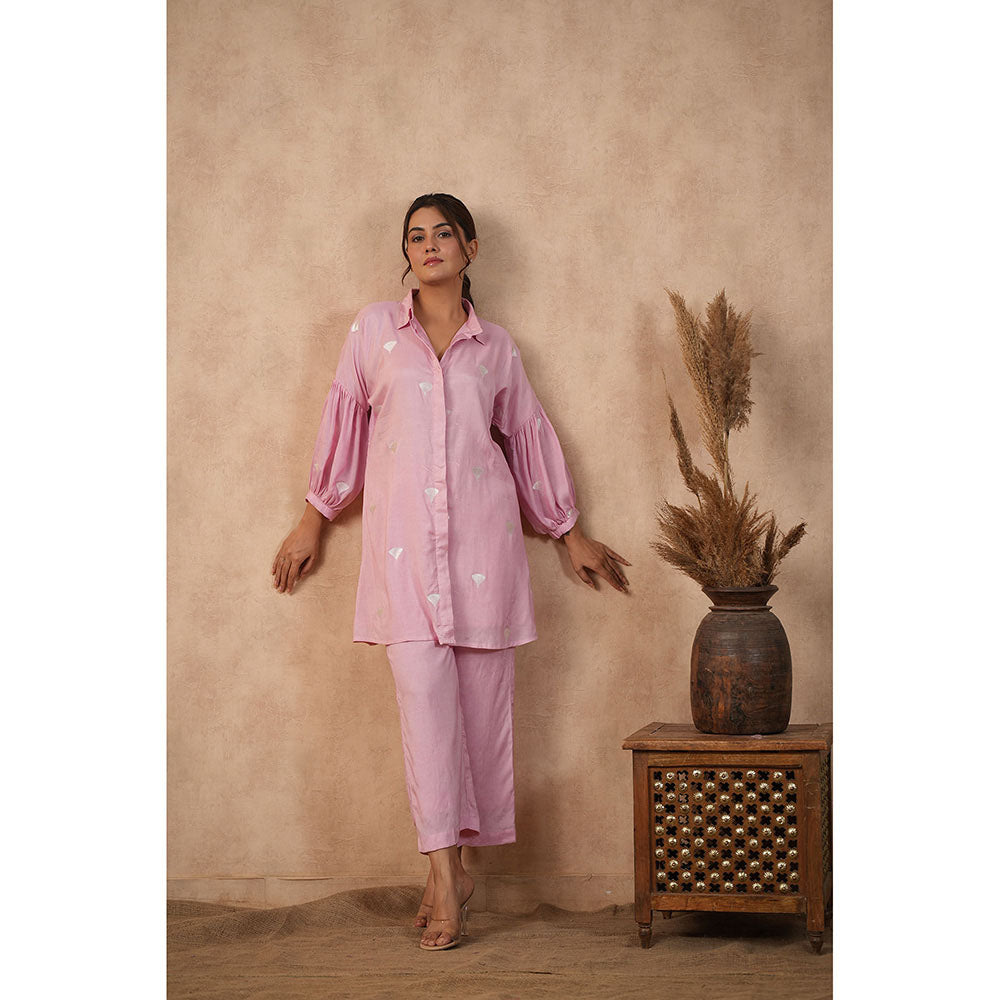 Masoomm Pink Embroidered Co-Ord (Set of 2)