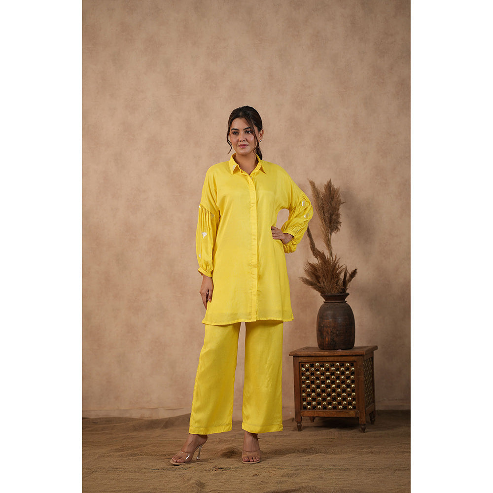 Masoomm Yellow Embroidered Co-Ord (Set of 2)