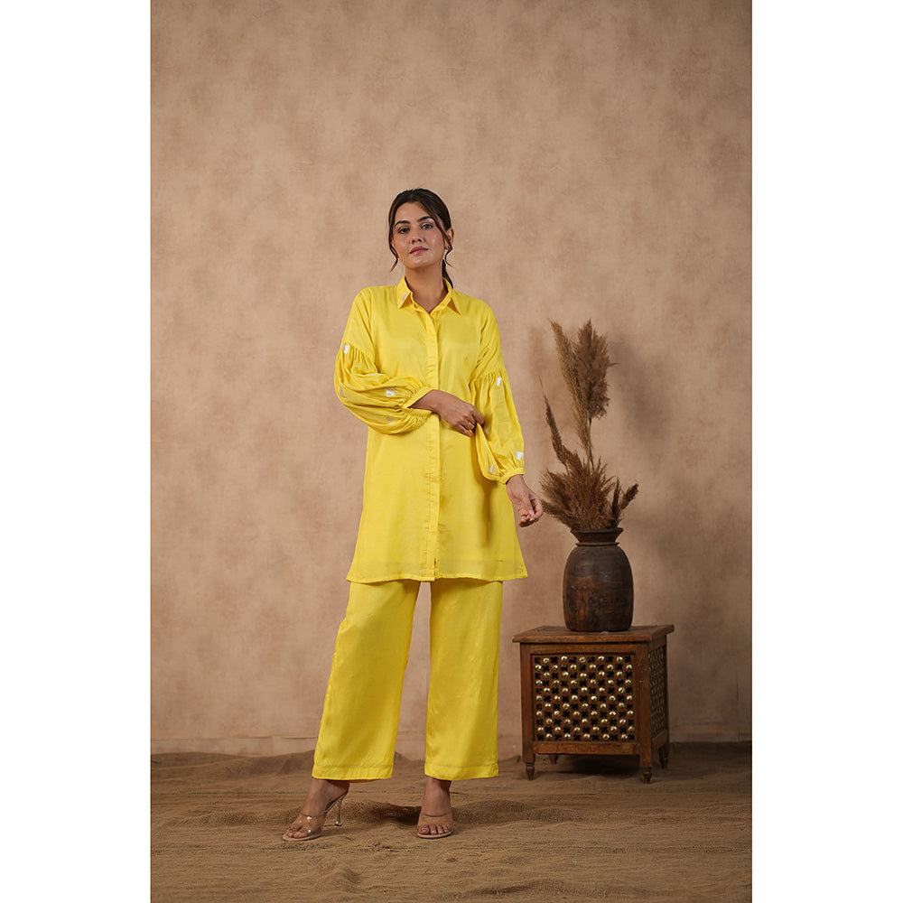 Masoomm Yellow Embroidered Co-Ord (Set of 2)