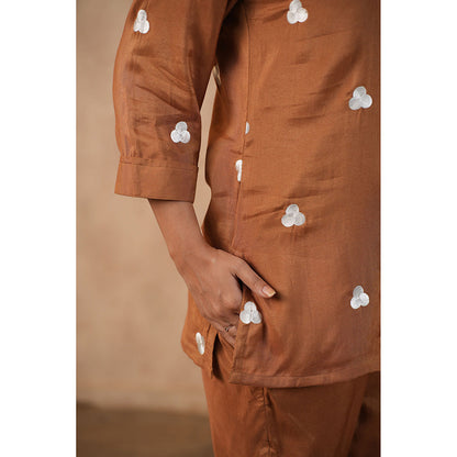 Masoomm Brown Embroidered Co-Ord (Set of 2)