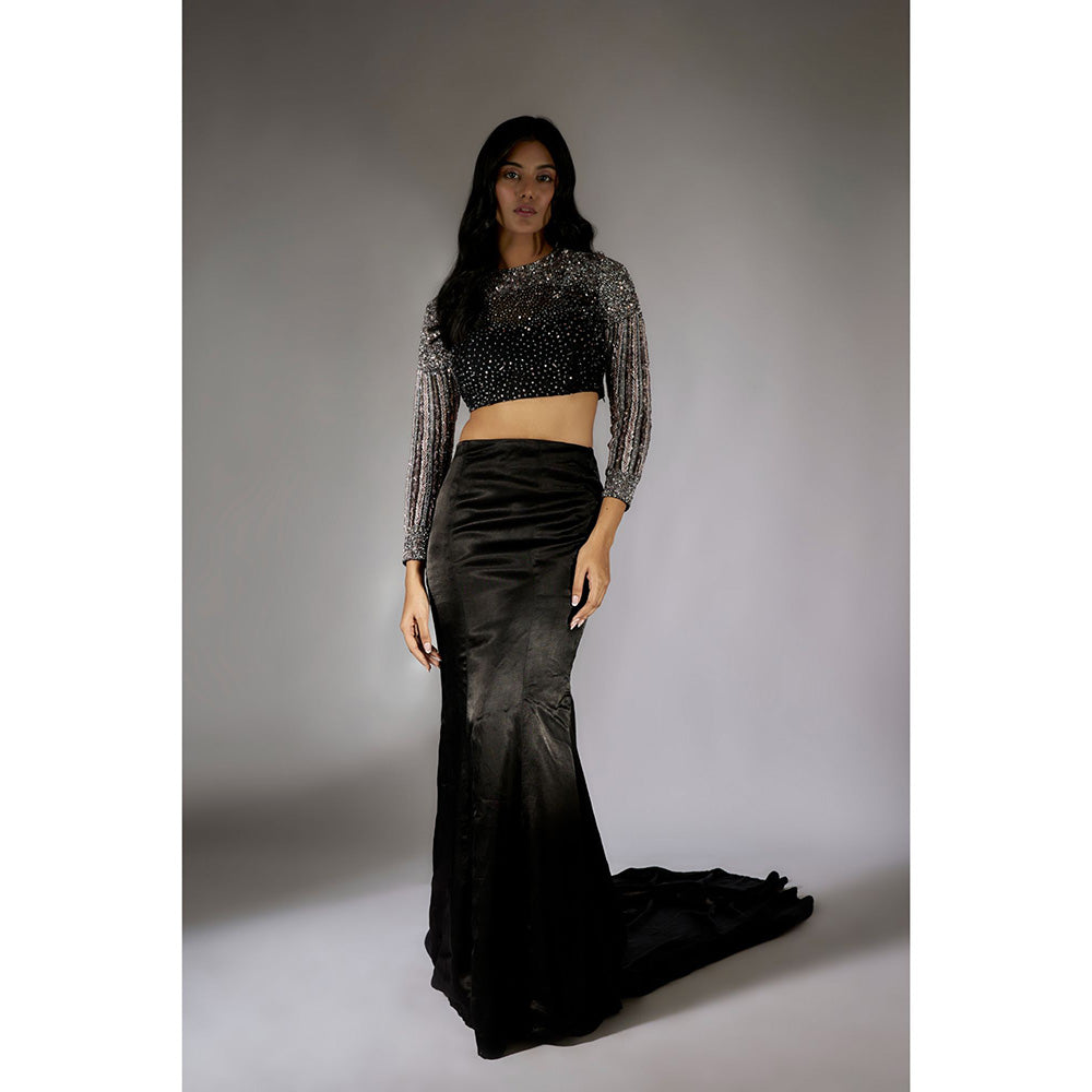 Masumi Mewawalla Black Sequined Skirt (Set of 2)