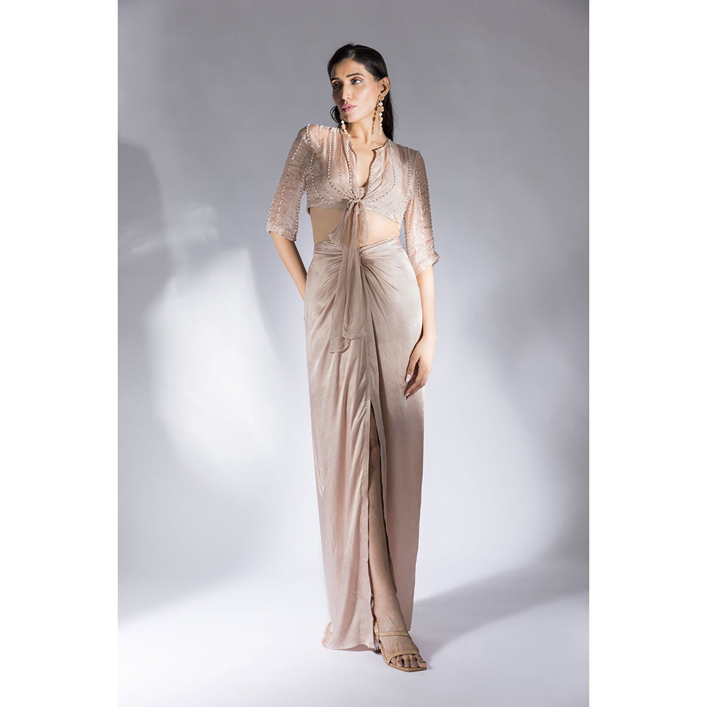 Masumi Mewawalla Chikao Drape Skirt With Embroidered Top (Set of 2)