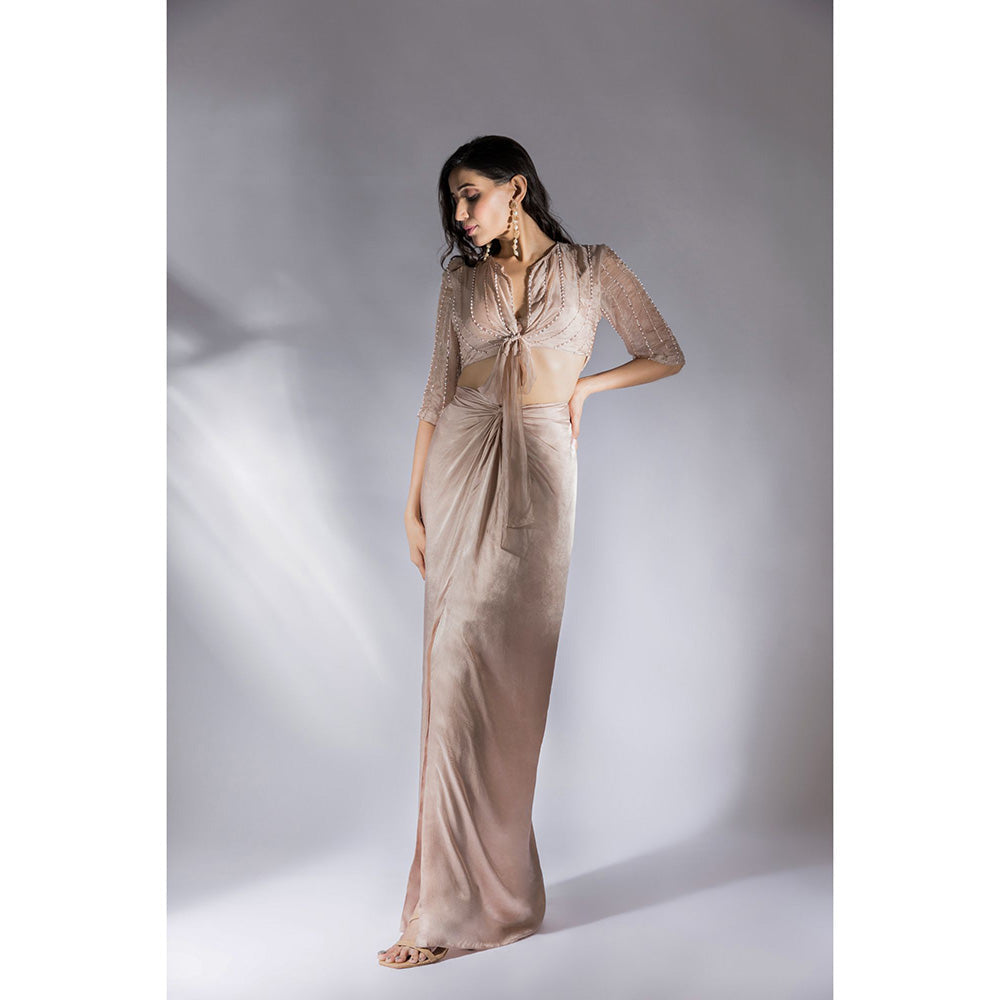 Masumi Mewawalla Chikao Drape Skirt With Embroidered Top (Set of 2)