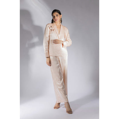 Masumi Mewawalla Peach Pink Sequined Blazer (Set of 2)