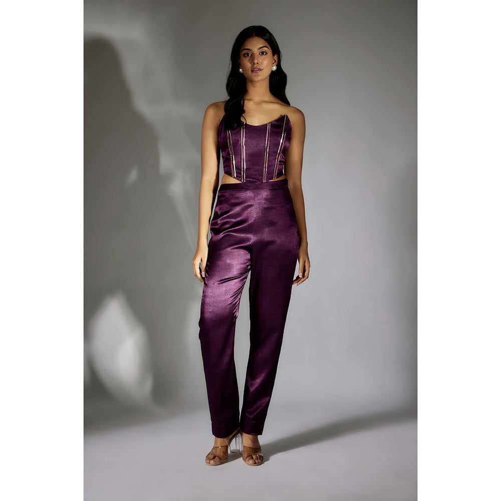 Masumi Mewawalla Purple Co-Ord With Pant (Set of 2)