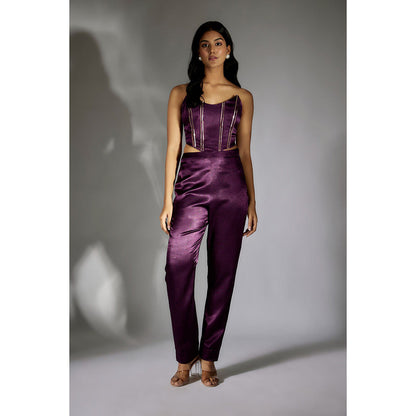 Masumi Mewawalla Purple Co-Ord With Pant (Set of 2)