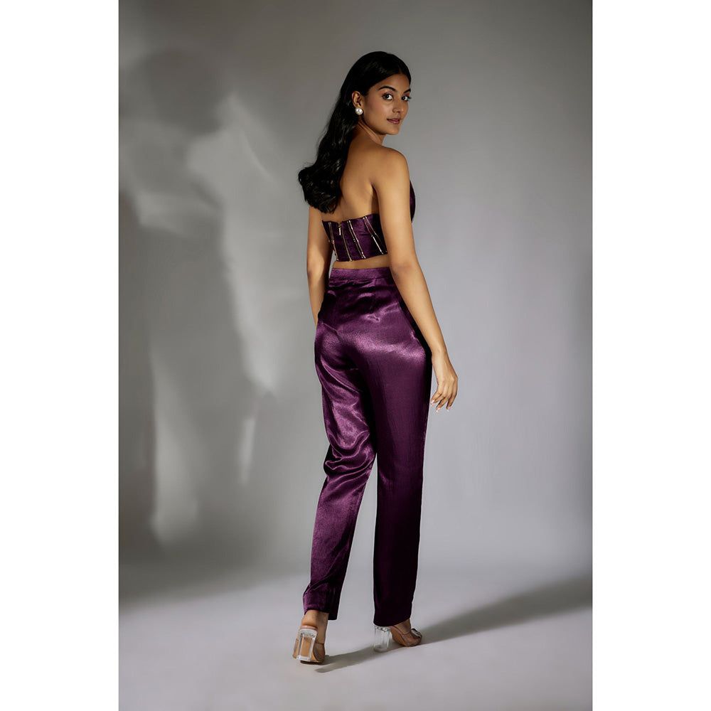 Masumi Mewawalla Purple Co-Ord With Pant (Set of 2)