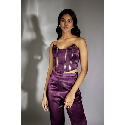 Masumi Mewawalla Purple Co-Ord With Pant (Set of 2)