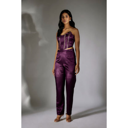 Masumi Mewawalla Purple Co-Ord With Pant (Set of 2)