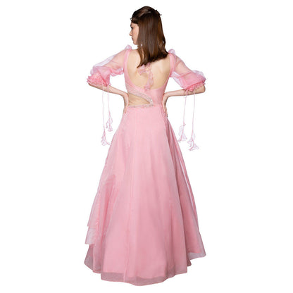 Masumi Mewawalla Rose Pink Sequins & Embroidered Gown