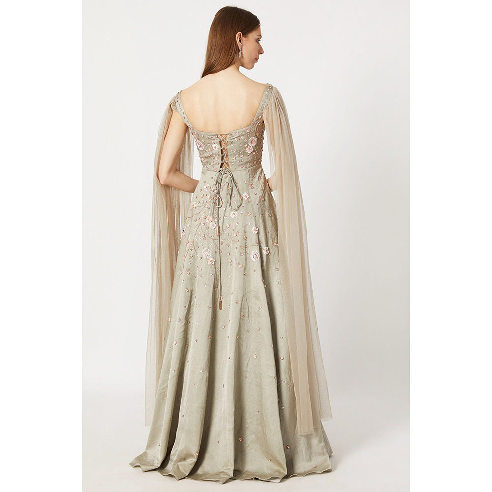 Masumi Mewawalla Olive Embellished Net Gown