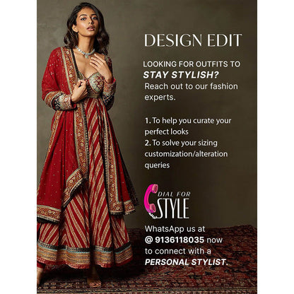 Masumi Mewawalla Pre Draped Hot Pink Gold Color Block Saree with Embroidered Stitched Blouse