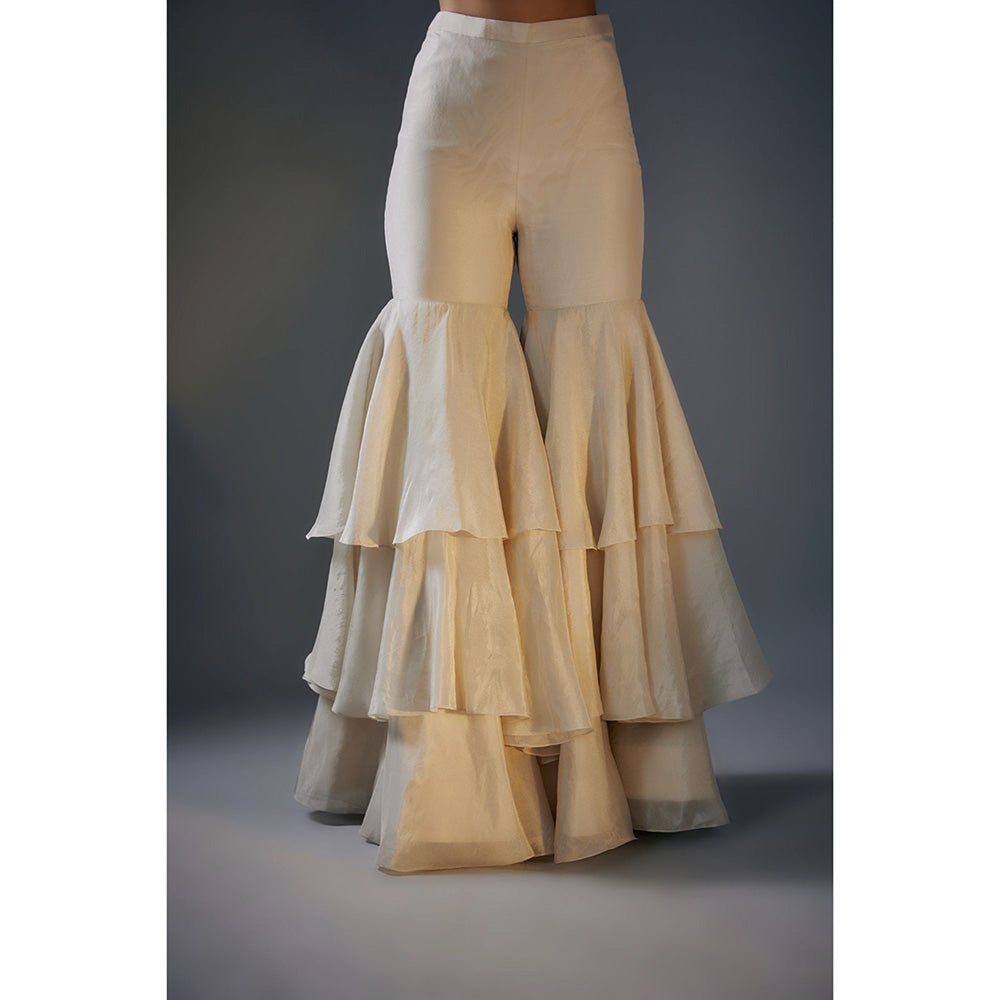 Masumi Mewawalla Red Embroidered Kurta and Sharara with Dupatta (Set of 3)