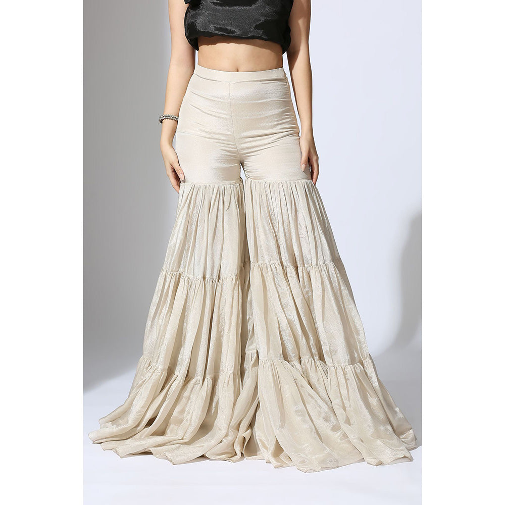 Masumi Mewawalla Black Embroidered Kurta with Sharara and Dupatta (Set of 3)