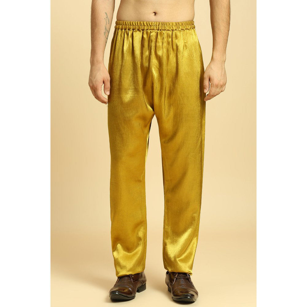 Masumi Mewawalla Mustard Kurta with Pant and Ombre Dupatta (Set of 3)