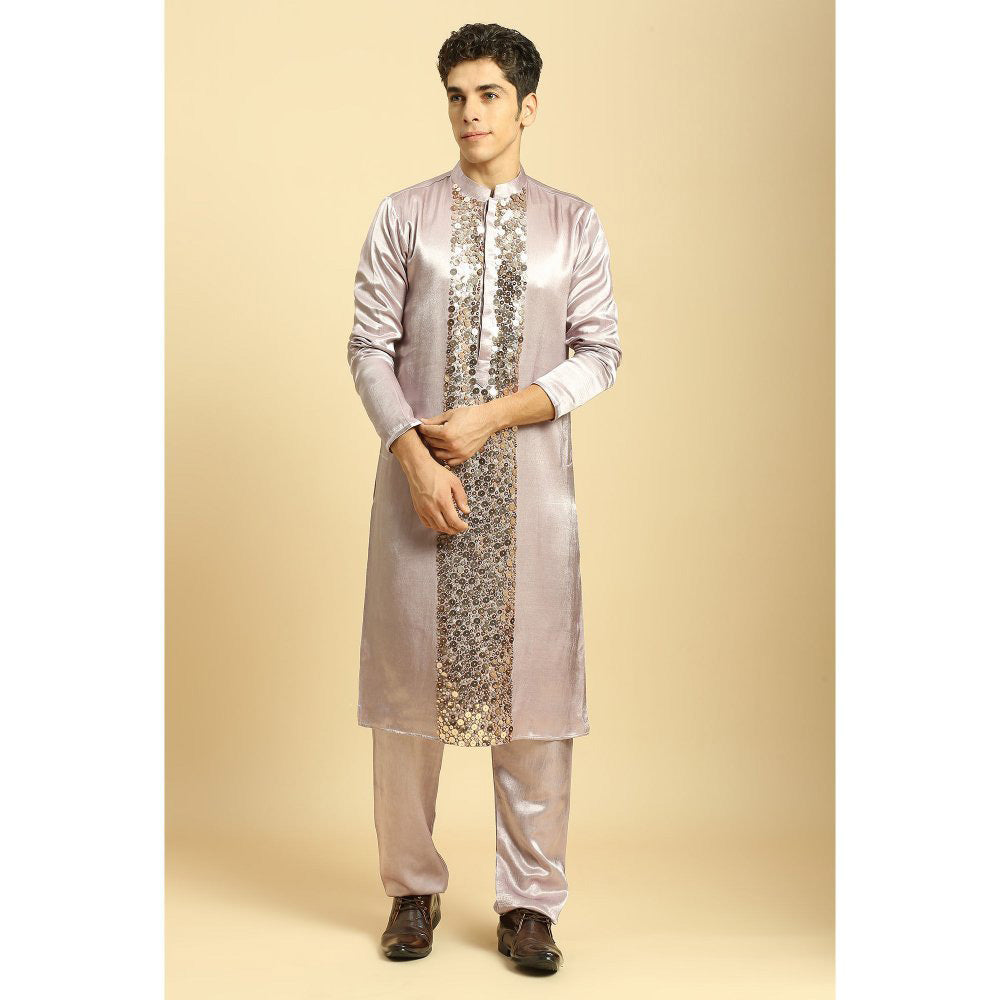 Masumi Mewawalla Lavender Embroidered Kurta with Pant (Set of 2)