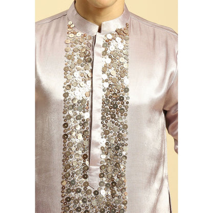 Masumi Mewawalla Lavender Embroidered Kurta with Pant (Set of 2)