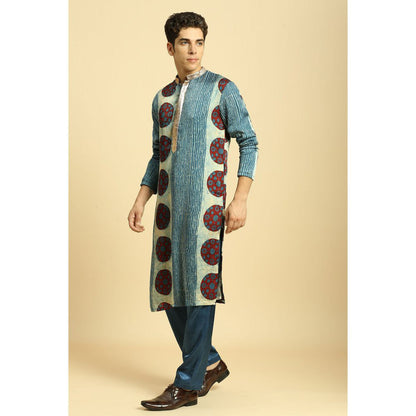 Masumi Mewawalla Blue Ajrakh Printed Kurta with Pant (Set of 2)