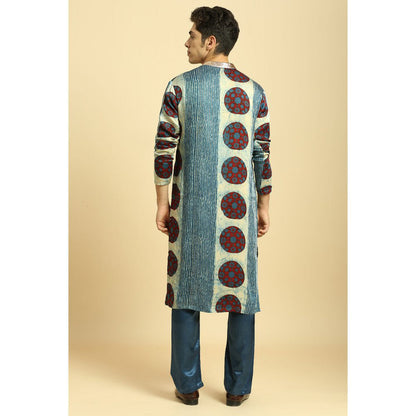 Masumi Mewawalla Blue Ajrakh Printed Kurta with Pant (Set of 2)