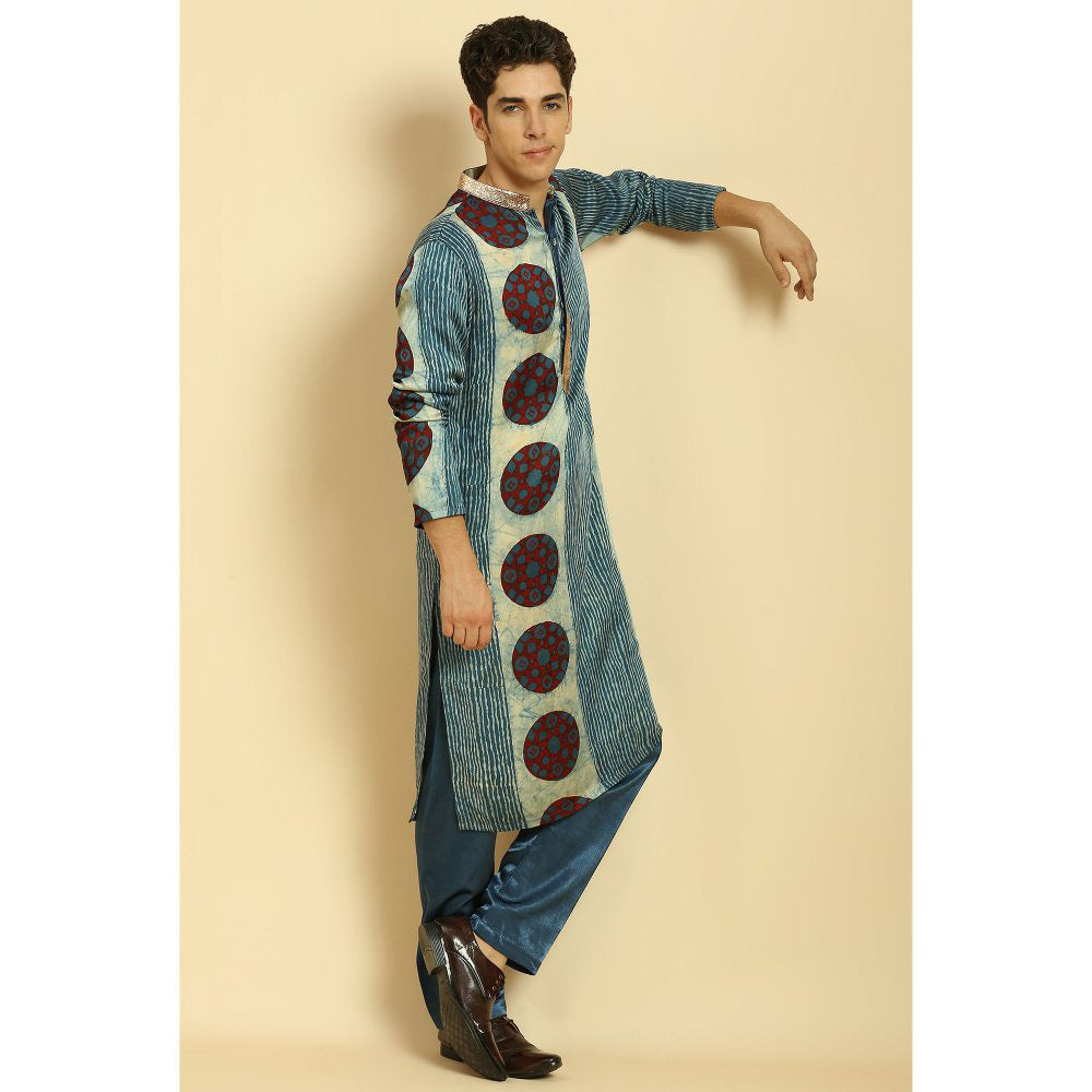 Masumi Mewawalla Blue Ajrakh Printed Kurta with Pant (Set of 2)