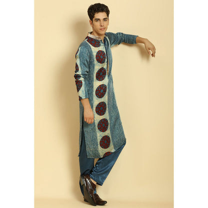 Masumi Mewawalla Blue Ajrakh Printed Kurta with Pant (Set of 2)