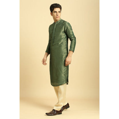 Masumi Mewawalla Green Tissue Kurta with Pant with Dupatta (Set of 3)